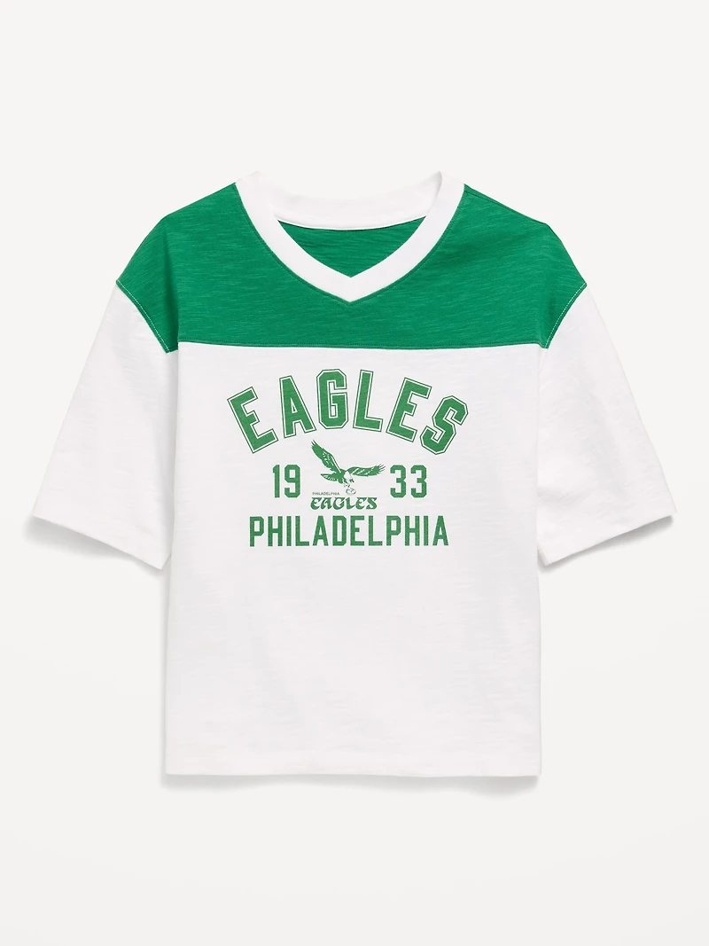 Philadelphia Eagles Oversized Graphic Football T-Shirt for Girls
