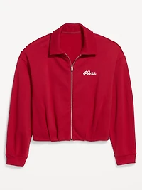 San Francisco 49ers Oversized Fleece Bomber Jacket for Women