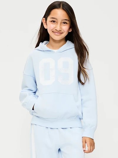 Oversized Graphic Pullover Hoodie for Girls