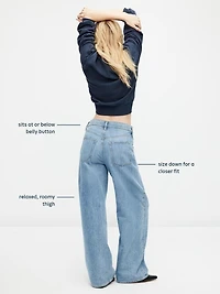 Extra High-Waisted Embroidered Wide-Leg Jeans