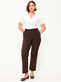 Extra High-Waisted Straight-Leg Twill Pants