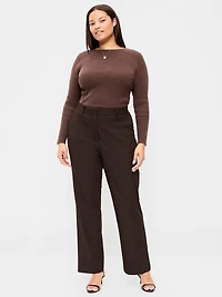 Extra High-Waisted Straight-Leg Twill Pants