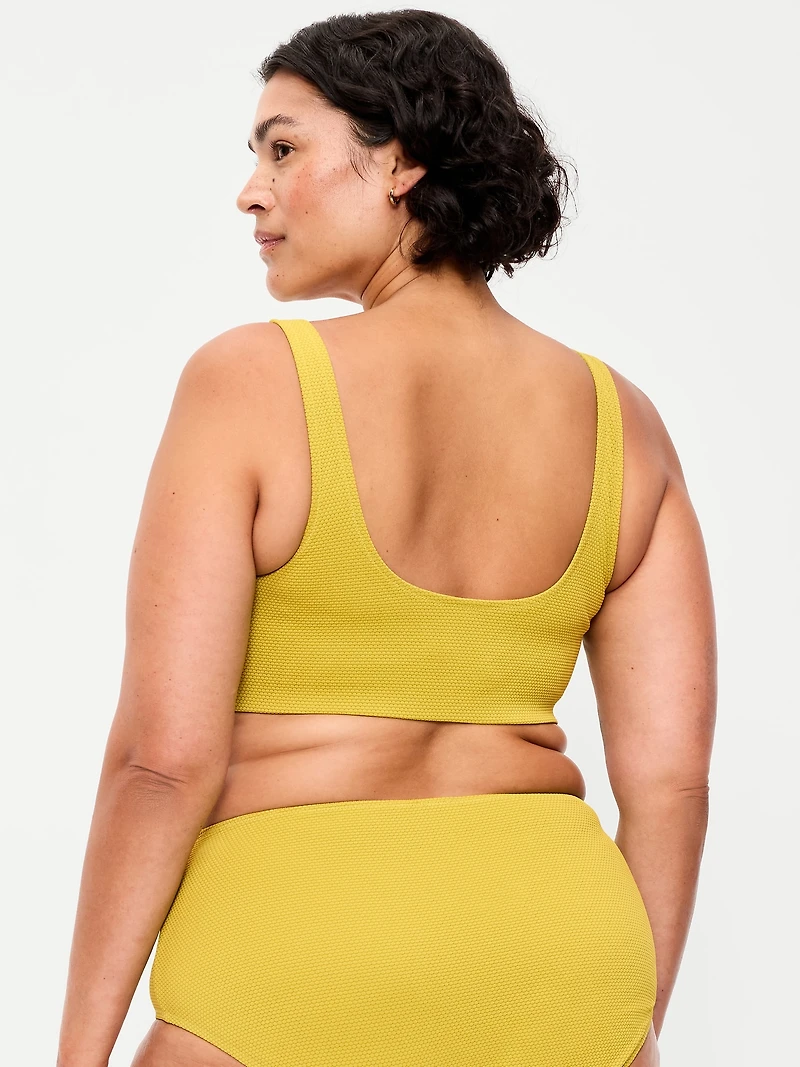 Pique Scoop-Neck Swim Top