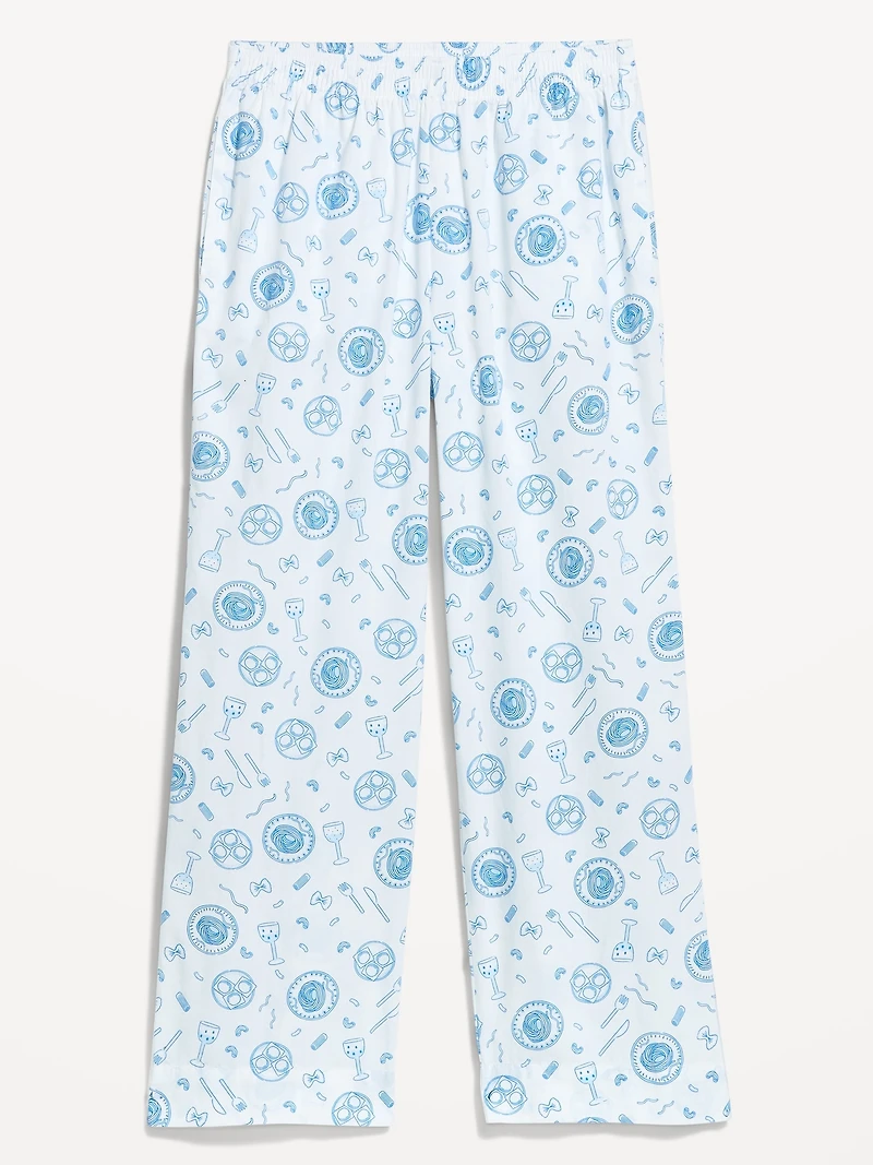 High-Waisted Poplin Pajama Pant