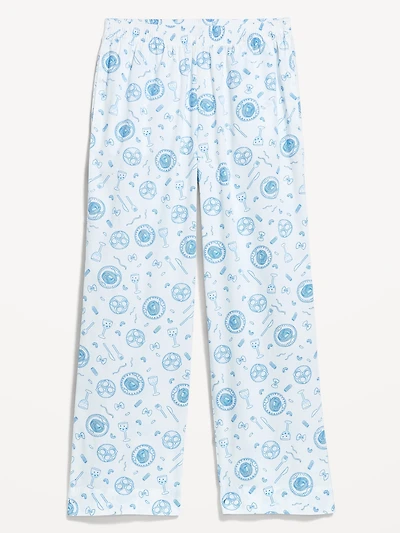 High-Waisted Poplin Pajama Pant