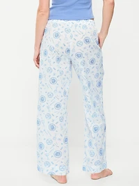 High-Waisted Poplin Pajama Pant