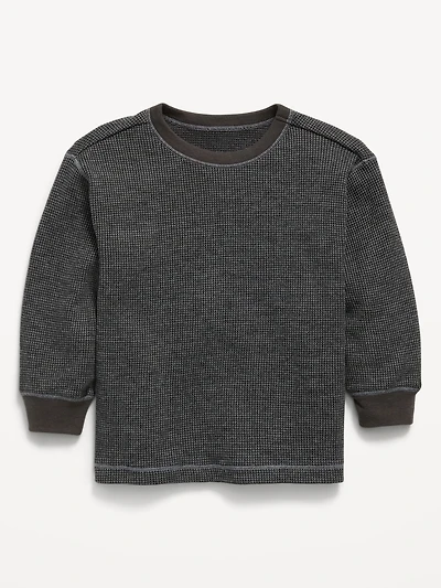 Long-Sleeve Waffle Knit T-Shirt for Toddler Boys