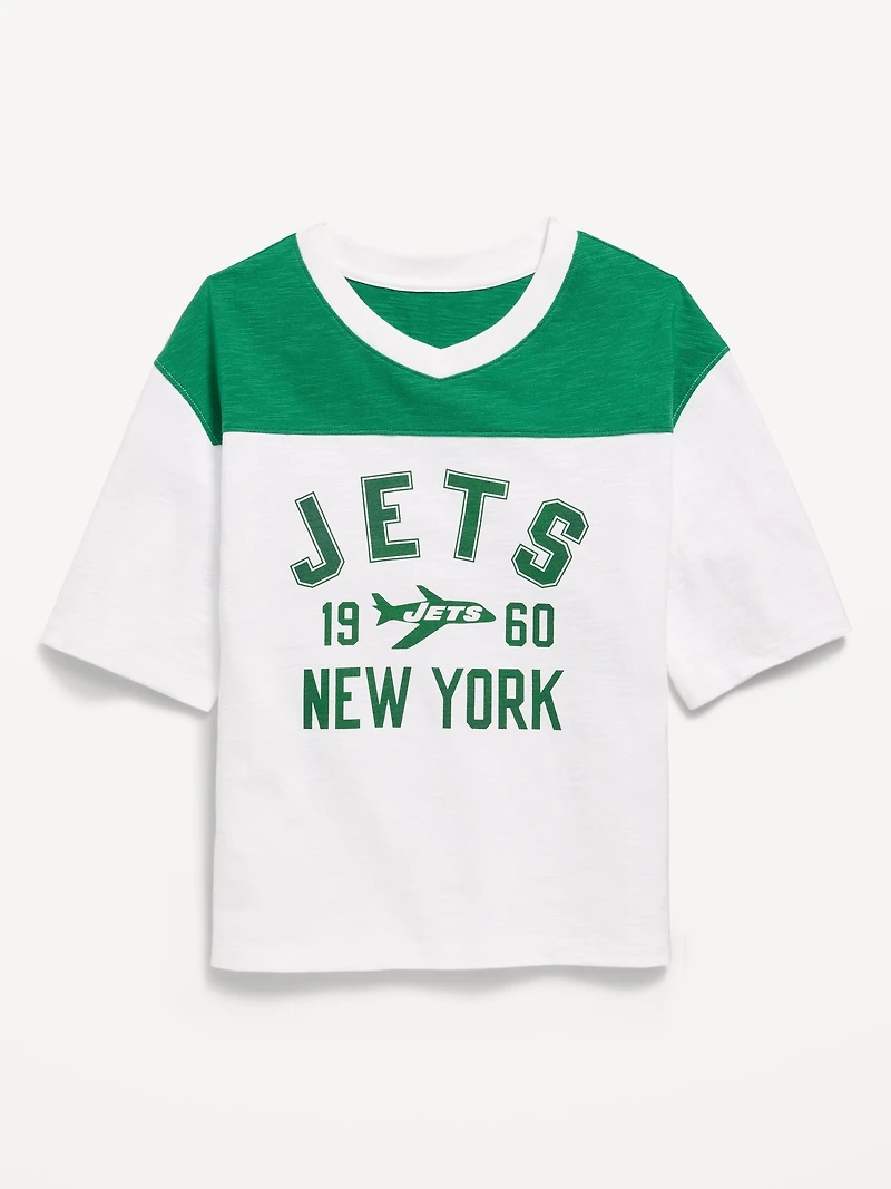 New York Jets Oversized Graphic Football T-Shirt for Girls
