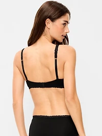 Lace-Trim Cotton Triangle Bralette