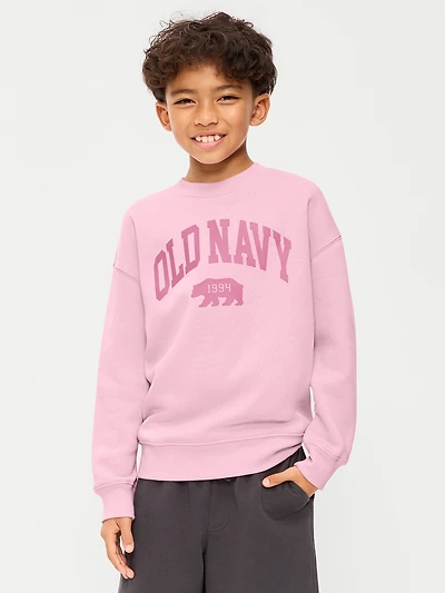 Oversized Logo Graphic Crew-Neck Sweatshirt for Boys