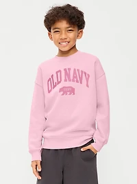 Oversized Logo Graphic Crew-Neck Sweatshirt for Boys