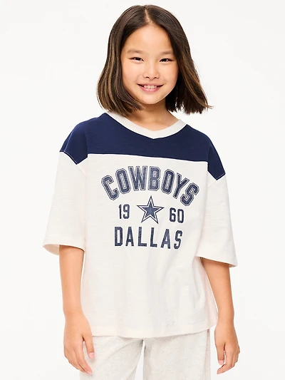 Dallas Cowboys Oversized Graphic Football T-Shirt for Girls