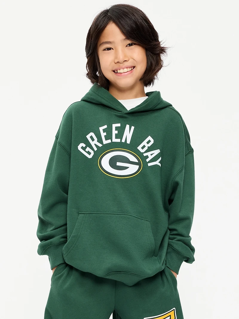 Green Bay Packers Oversized Pullover Hoodie for Boys