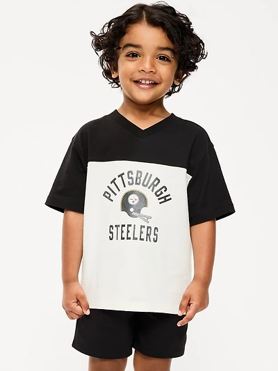 Pittsburgh Steelers Oversized Graphic Football T-Shirt for Toddler Boys