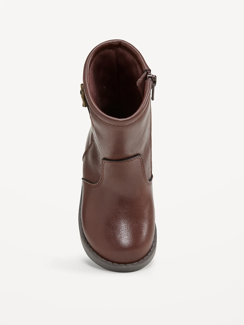 Faux-Leather Riding Boots for Toddler Girls