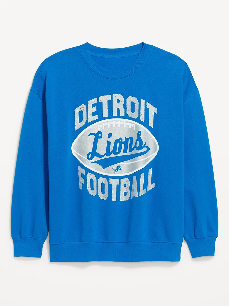 Detroit Lions Oversized Fleece Sweatshirt for Women