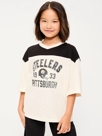 Pittsburgh Steelers Oversized Graphic Football T-Shirt for Girls