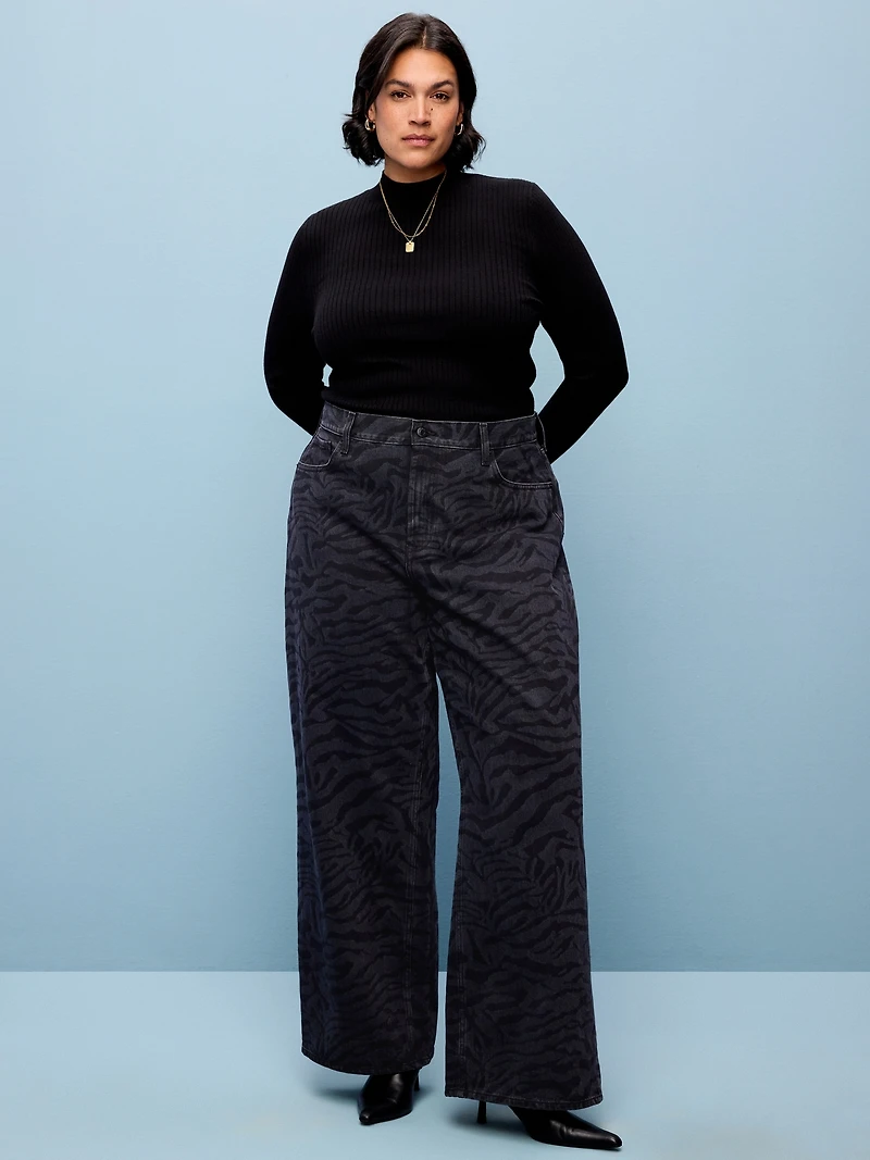 High-Waisted Baggy Wide-Leg Jeans
