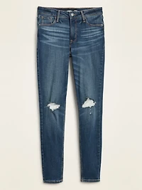 High-Waisted Rockstar Distressed Super Skinny Jeans For Women