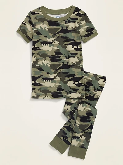 Unisex Camo-Dino Pajama Set for Toddler & Baby