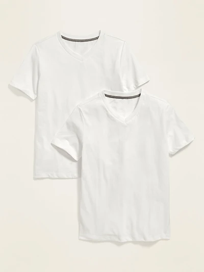 Solid-Color V-Neck T-Shirt 2-Pack for Boys