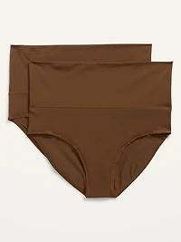 Culotte taille basse de maternité en tricot doux à taille rabattable, paquet de 2