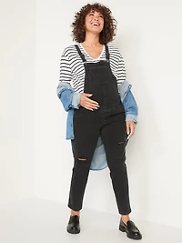 Salopette droite en denim à de maternité
