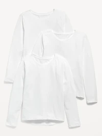 Softest Long-Sleeve Scoop-Neck T-Shirt 3-Pack for Girls