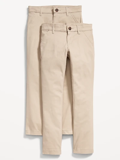 School Uniform Skinny Chino Pants 2-Pack for Girls