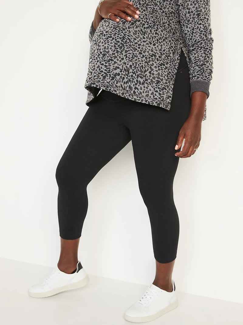 Legging court en jersey à panneau intégral de Maternité (paquet de 2