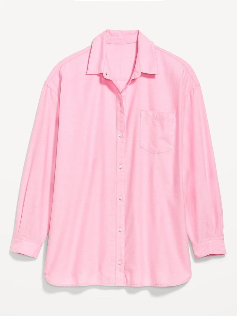 Oversized Button-Down Boyfriend Shirt