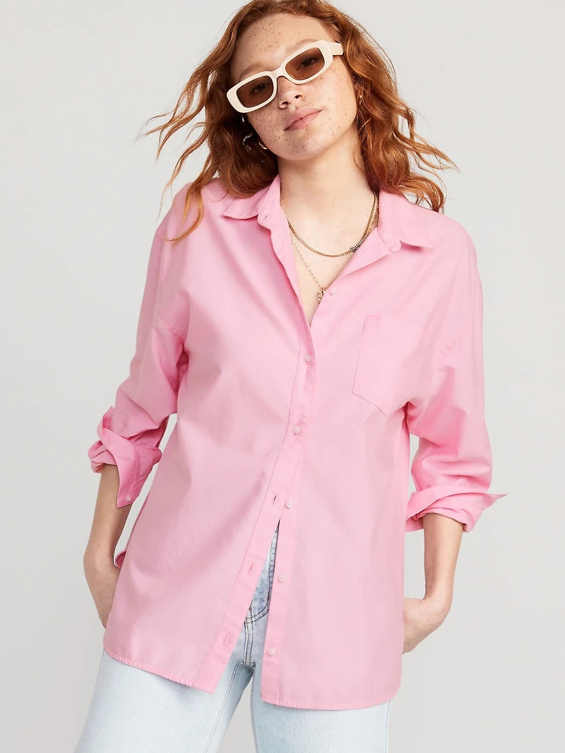 Oversized Button-Down Boyfriend Shirt