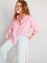 Oversized Button-Down Boyfriend Shirt