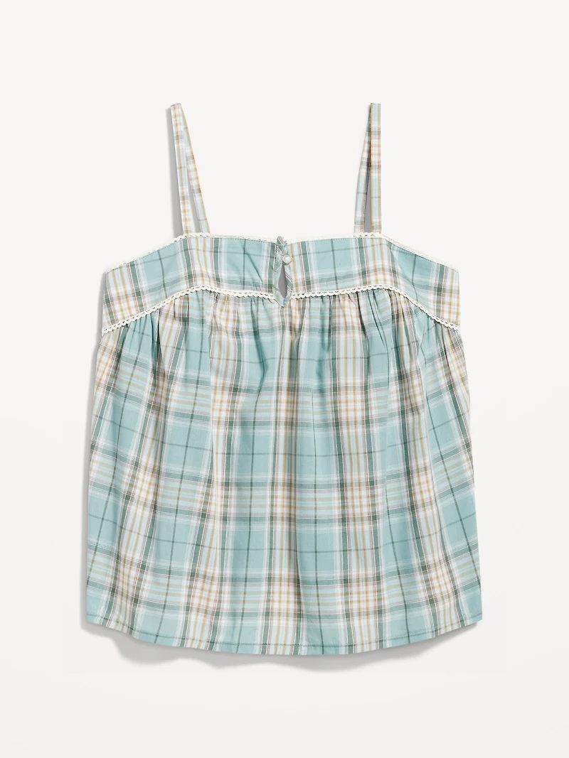 Striped Smocked Pajama Cami Swing Top