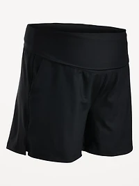 Short de maternité PowerSoft à taille rabattable, entrejambe de 5 cm