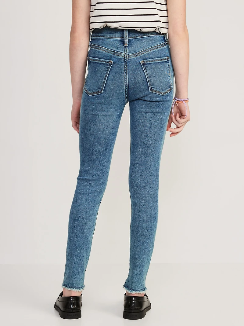 Extra High-Waisted Rockstar 360° Stretch Ripped Jeggings for Girls