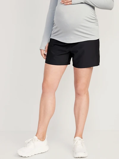 Short de maternité PowerSoft à taille rabattable, entrejambe de 5 cm