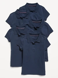 Uniform Pique Polo Shirt 5-Pack for Girls