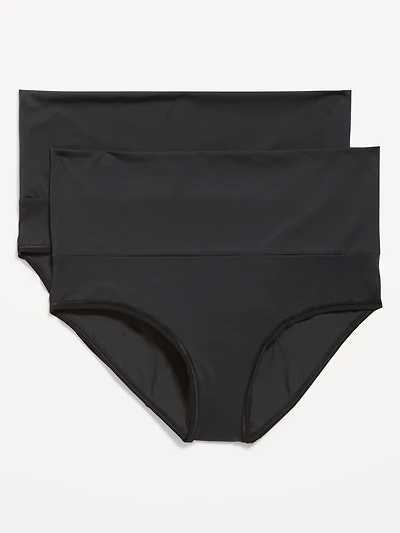 Culotte taille basse invisible en tricot doux à panneau rabattable de Maternité (paquet de 2)
