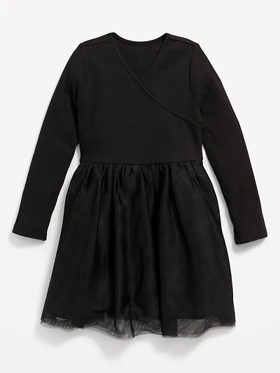 Fit & Flare Wrap-Front Tutu Dress for Toddler Girls