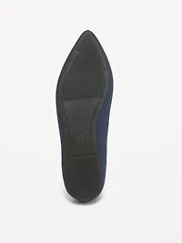 Soft-Knit Pointed-Toe Ballet Flats