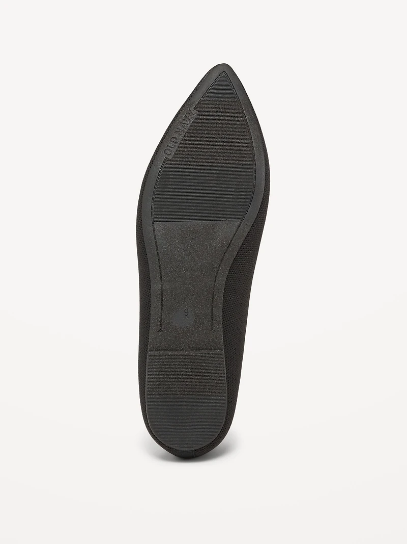 Soft-Knit Pointed-Toe Ballet Flats
