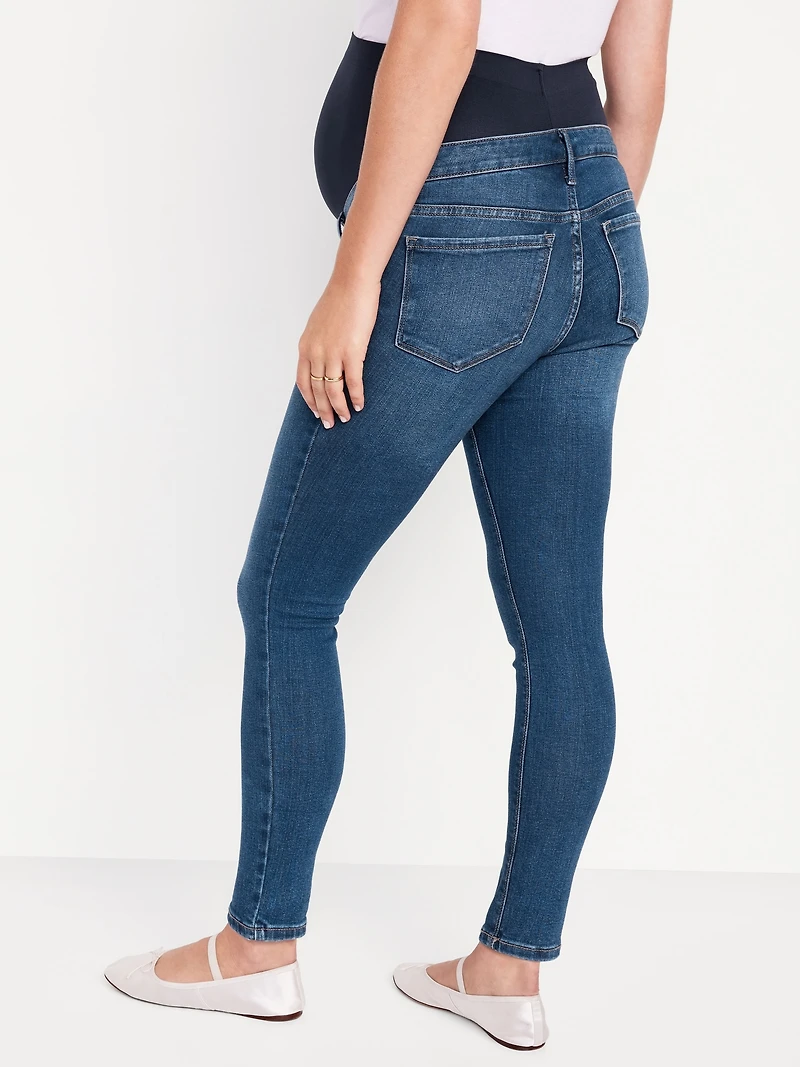 Jean Rockstar super ajusté à panneau couvrant de qualité supérieure Maternité