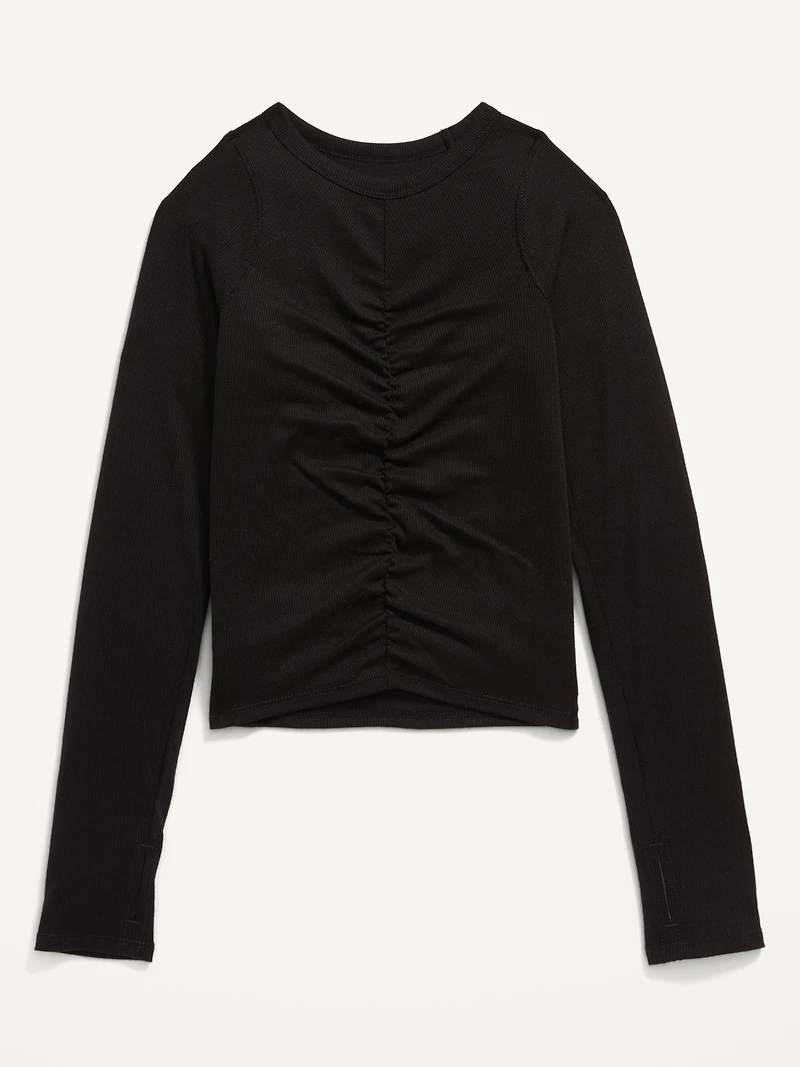 UltraLite Long-Sleeve Ruched Performance Top for Girls