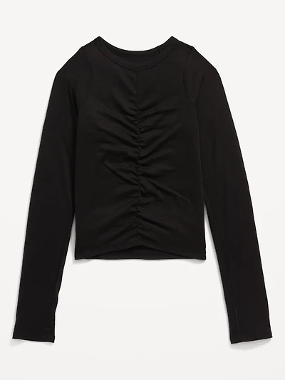 UltraLite Long-Sleeve Ruched Performance Top for Girls