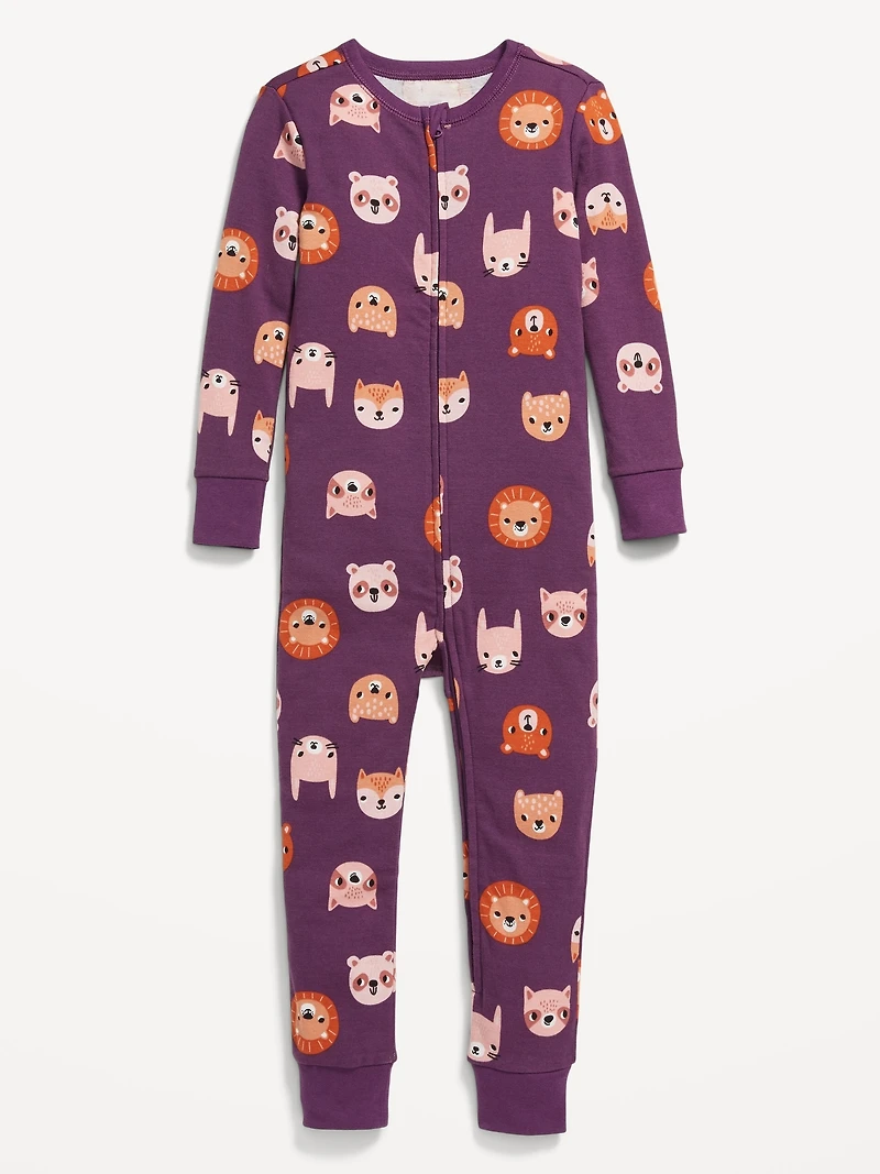 Unisex 2-Way-Zip Snug-Fit Pajama One-Piece for Toddler & Baby