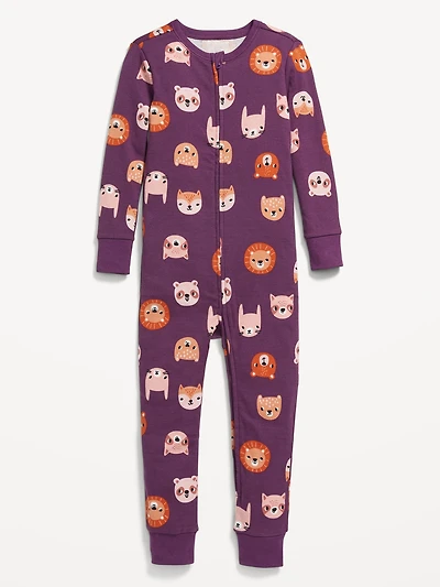 Unisex 2-Way-Zip Snug-Fit Pajama One-Piece for Toddler & Baby