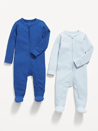 Sleep & Play 2-Way-Zip Footed One-Piece 2-Pack for Baby