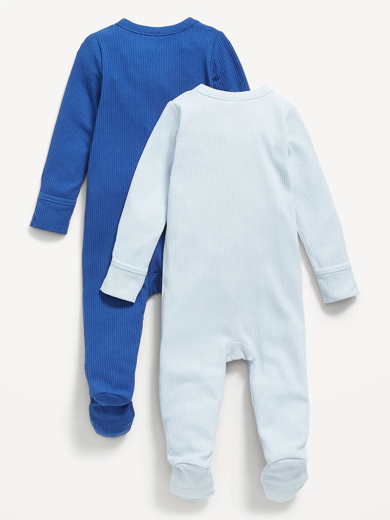 Sleep & Play 2-Way-Zip Footed One-Piece 2-Pack for Baby