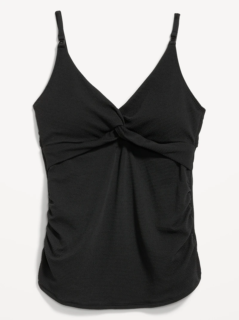 Haut de maillot bain tankini d’allaitement à devant